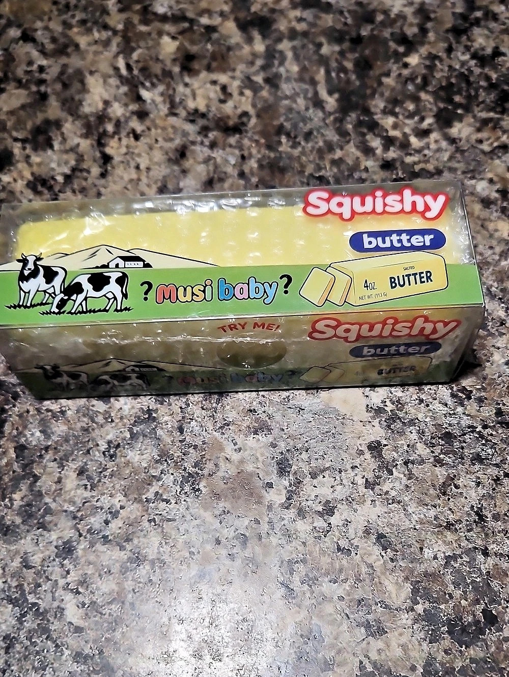 Squishy Musi Baby Butter Squishy Butter Toy in Yellow NWT